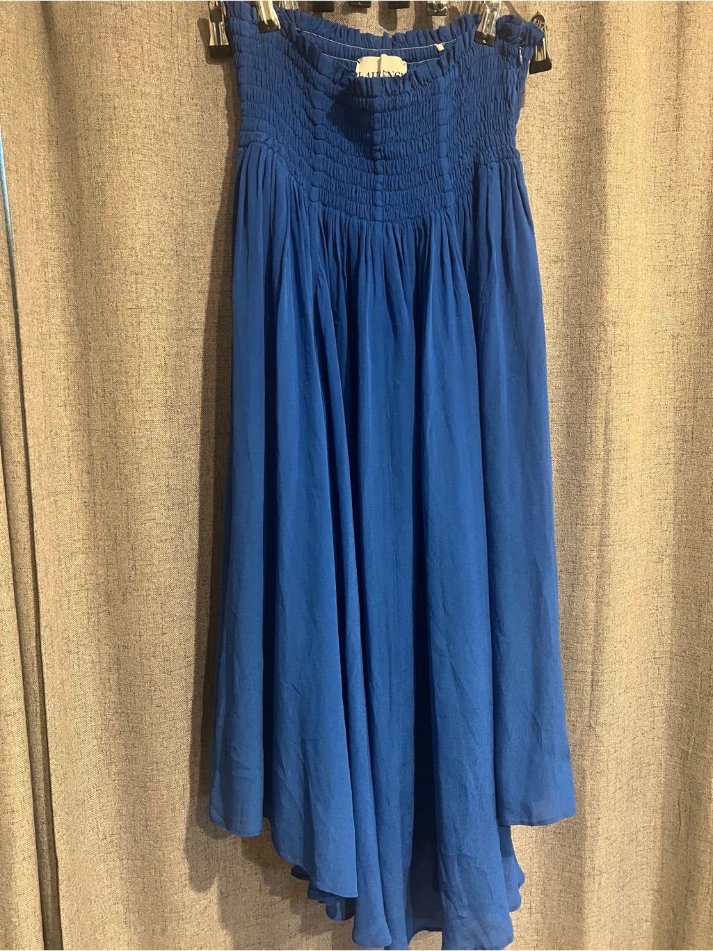 Laurence Bras Royal Blue Smocked Midi Dress